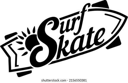 Surfskate, vector, ilustration, lettering, caligraphy, surf, skate, lifeslyle