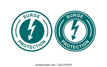 Surge protection badge logo design. Suitable for product label and information