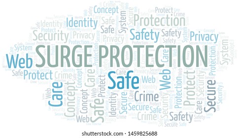 Surge Protection word cloud. Wordcloud made with text only.