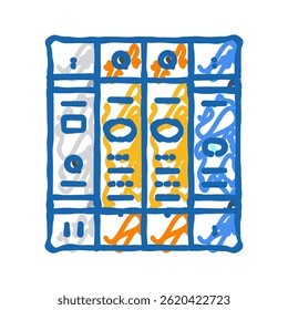 protetor contra sobretensão engenheiro elétrico ícone doodle esboço vetor. protetor contra sobretensão sinal do engenheiro elétrico. símbolo isolado ilustração
