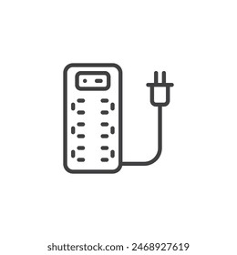 Surge Protector line icon. linear style sign for mobile concept and web design. Surge Protector Power Strip outline vector icon. Symbol, logo illustration. Vector graphics