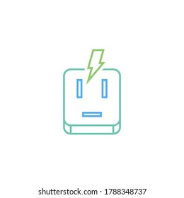 Surge Protector Vector Icon Logo Design