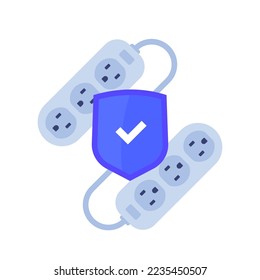 surge protectors, power strip icon with a shield