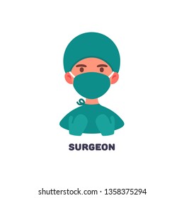 Surgeon avatar icon flat style