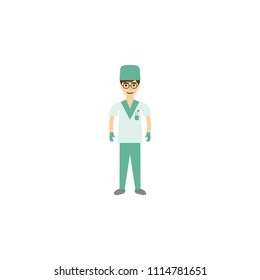 surgeon cartoon illustration. Element of profession cartoon icon for mobile concept and web apps. Colored surgeon flat illustration can be used for web and mobile. Premium icon on white background