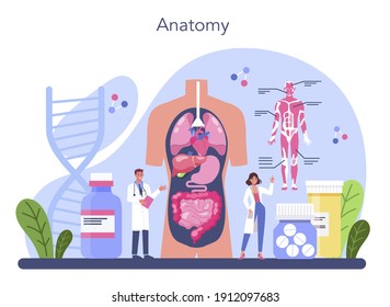 Surgeon concept. Doctor performing medical operations. Professional medical specialist. Idea of health and medical treatment. Isolated flat vector illustration