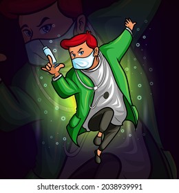 The surgeon doctor esport logo design of illustration