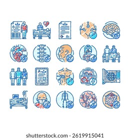 surgeon doctor hospital doodle icons set vector. surgical room, surgery, medical patient, equipment operating, mask, group team nurse surgeon doctor hospital sketch hand drawn