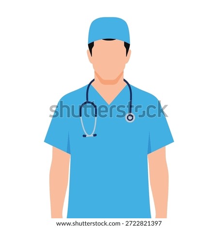 Surgeon doctor man avatar flat cartoon vector for healthcare profile illustrations use