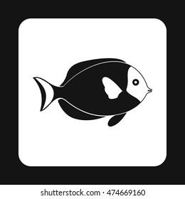 Surgeon fish icon in simple style isolated on white background. Inhabitants aquatic environment symbol