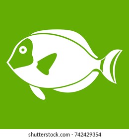 Surgeon fish icon white isolated on green background. Vector illustration