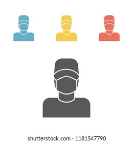 Surgeon . Flat icon. Vector sign for web graphic.