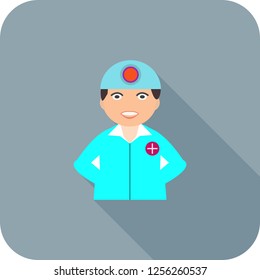Surgeon Flat multi color long shadow icon