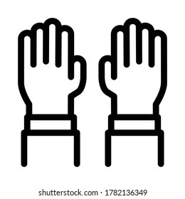surgeon gloves icon vector. surgeon gloves sign. isolated contour symbol illustration
