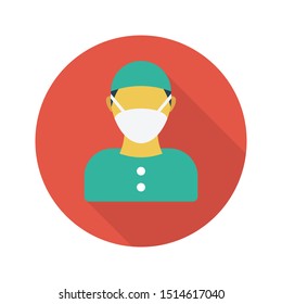 surgeon glyph flat vector icon