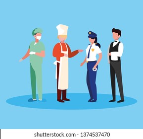 surgeon with group of professionals