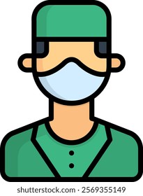 Surgeon Icon Lineal Color Vector Illustration