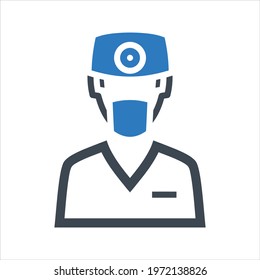 Surgeon icon, vector and glyph