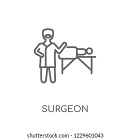 Surgeon linear icon. Modern outline Surgeon logo concept on white background from Professions collection. Suitable for use on web apps, mobile apps and print media.
