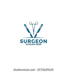 Surgeon logo vector design, Medical surgical logo, Surgery department logo template