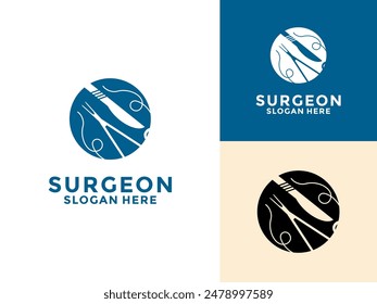 Surgeon logo vector design, Surgery department logo. Medical surgical logo, Surgery department logo