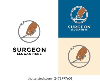 Surgeon logo vector design, Surgery department logo. Medical surgical logo, Surgery department logo