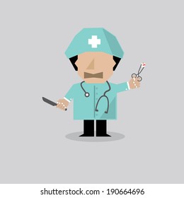 Surgeon Man Vector Illustration