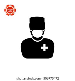 Surgeon in Mask and Uniform Icon