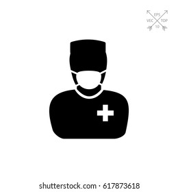 Surgeon In Mask And Uniform Icon