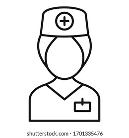 Surgeon nurse icon. Outline surgeon nurse vector icon for web design isolated on white background