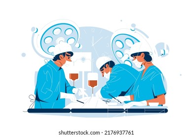 Surgeon Nurse Perform Operation Vector Illustration Stock Vector ...