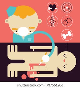 Surgeon performs an Operation on a patient