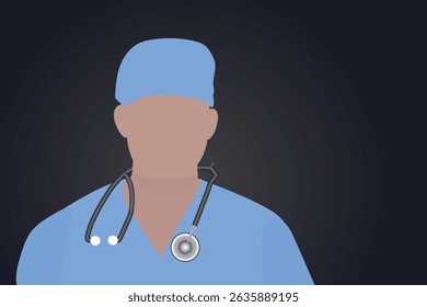 Surgeon Portrait with stethoscope, vector illustration design background