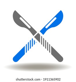 Surgeon scalpel vector icon. Surgery instrument symbol.