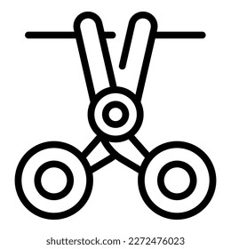 Vector de contorno de icono de tijeras cirujanas. Enfermedad cardíaca. Atención médica