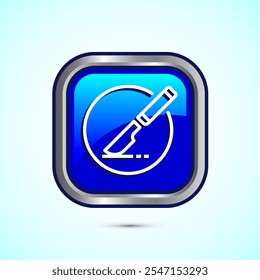 Surgeon surgery icon design illustration, Medical icon sign. Blue Color Square Button Design