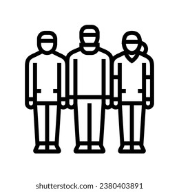 vector de icono de línea de equipo cirujano. firma del equipo de cirujanos. símbolo de contorno aislado ilustración negra