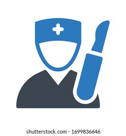 surgeon vector glyph color icon 