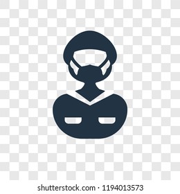 Surgeon vector icon isolated on transparent background, Surgeon transparency logo concept