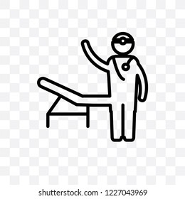 Surgeon vector linear icon isolated on transparent background, Surgeon transparency concept can be used for web and mobile