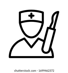 surgeon vector thin line icon 