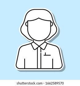 Surgeon woman avatar sticker icon. Simple thin line, outline vector of avatar icons for ui and ux, website or mobile application