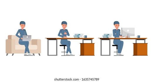 Surgeon woman character vector design. Presentation in various action.