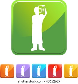 Surgeon x-ray web button isolated on a background