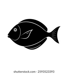 Surgeonfish (Tang) Silhouette Vector Art and Black Color Surgeonfish (Tang) Fish Design