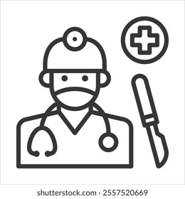 Surgeons Outline Icon Vector Illustration