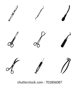 Surgery accessory icon set. Simple set of 9 surgery accessory vector icons for web isolated on white background