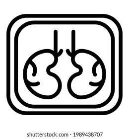 Icono de la bioprintación quirúrgica. Esquema Cirugía bioprintado icono vectorial para el diseño web aislado en fondo blanco