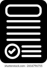 Surgery Checklist Glyph Vector Icon Design
