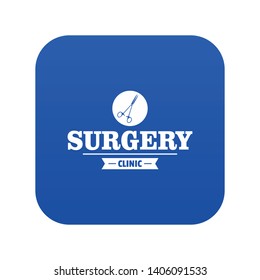 Surgery clinic icon blue vector isolated on white background